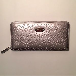 COACH Eyelet Leather Zip Around Accordion Wallet