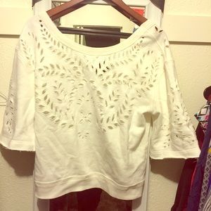 Brand-new ivory Free People crop shirt