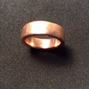 Thick Rose Gold Matte Ring, 14k handmade