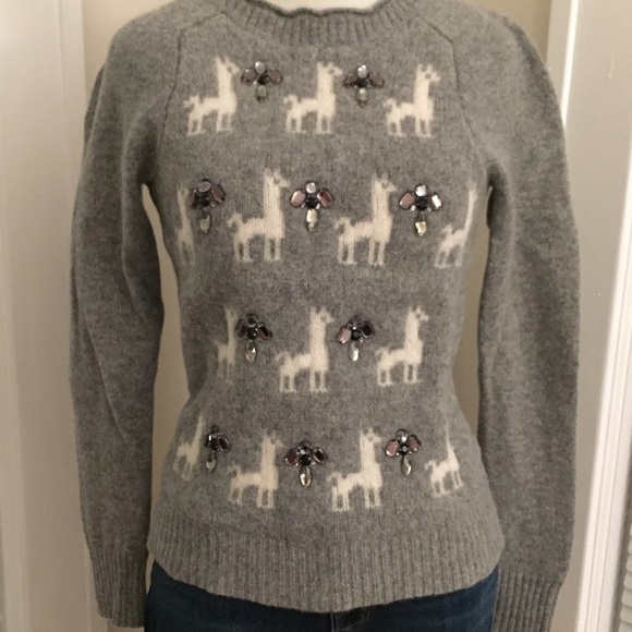 Jeweled Llama Sweater