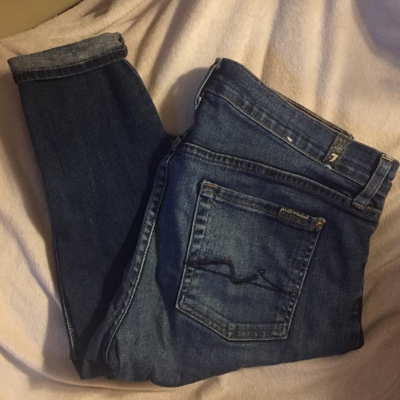 7 for all mankind gently used skinny jeans