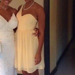 Yellow Chiffon One Shoulder Dress