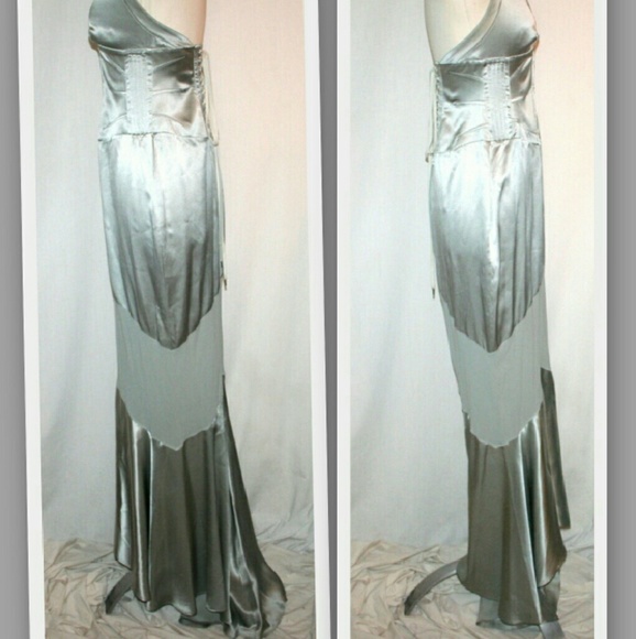 Roberto Cavalli Silver Silk Gown - Picture 3 of 4