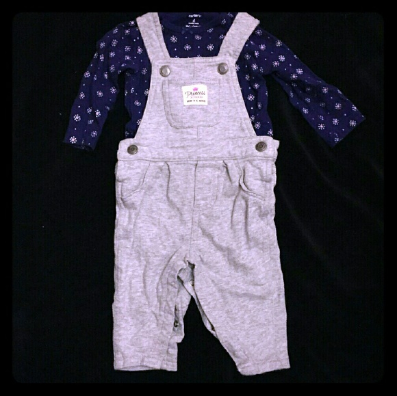 Baby girl 2 piece overalls set
