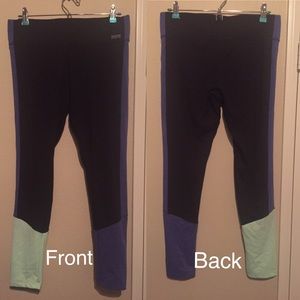 Pink color blocked leggings