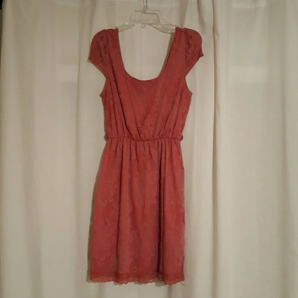 Burnt orange dress.