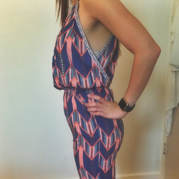 π Tribal Print Multicolored Jumpsuit NWOT - Picture 3 of 3