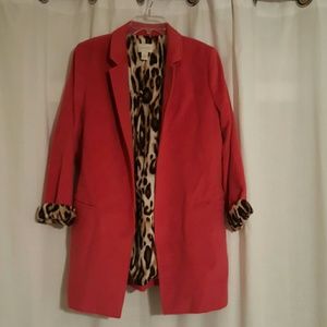 CHICOS burnt orange & cheetah print jacket