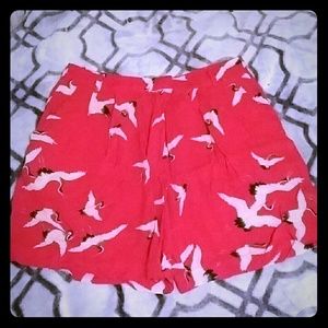 High waisted bird shorts