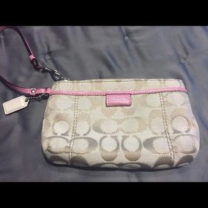 Tan coach wristlet