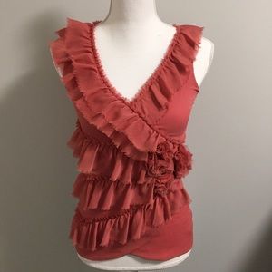 Anthropologie Deletta Tiered Ruffle Tank