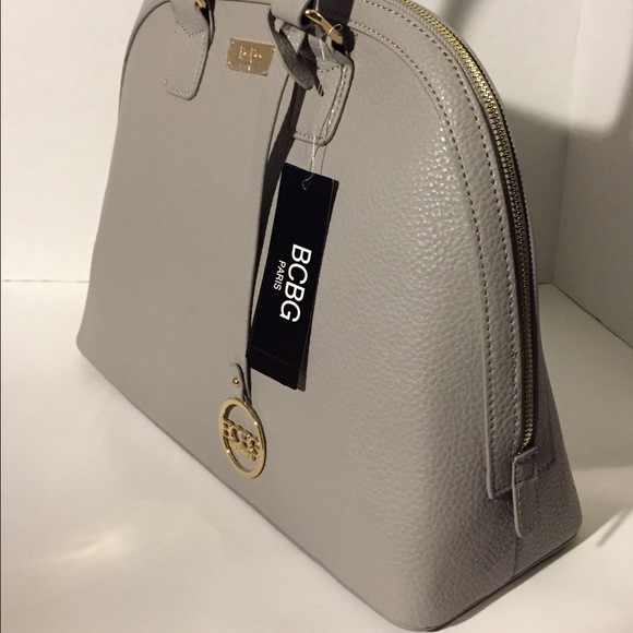 ~SOLD~ 🆕BCBG PARIS DOME SATCHEL GRAY HANDBAG - Picture 2 of 4