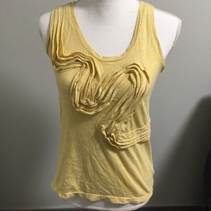 Anthropologie Little Yellow Button Yellow Tank
