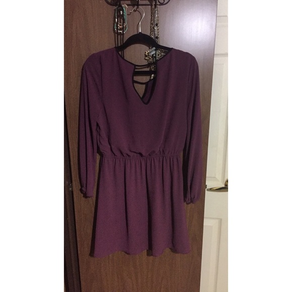 Plum long sleeve dress