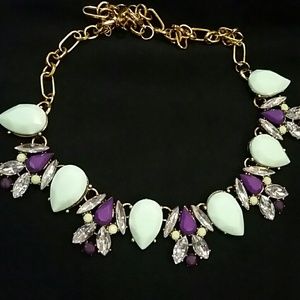 Mint and Purple statement Necklace