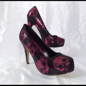 Iron Fist Black Digi Skulls Heels
