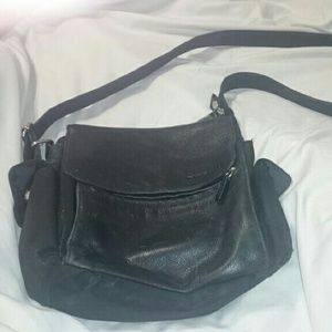 Black leather Fossil crossbody purse