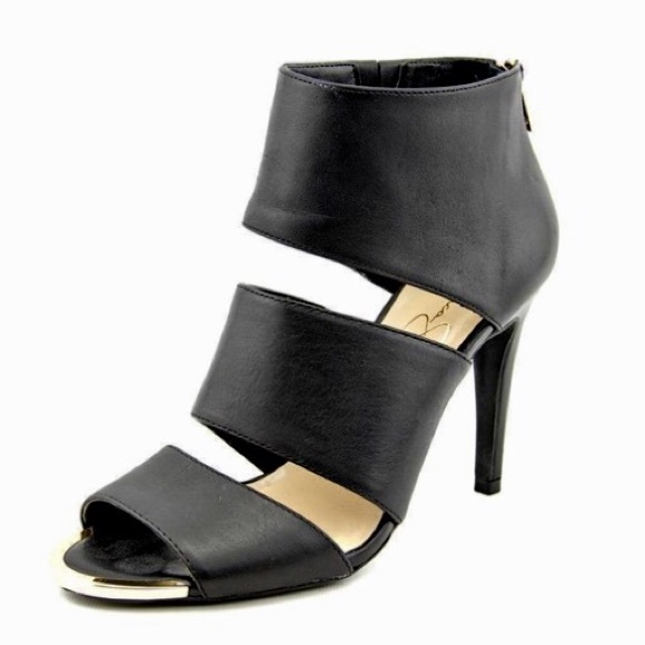 NEW Black leather heels