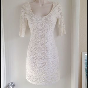 Ivory Bodycon Lace Dress