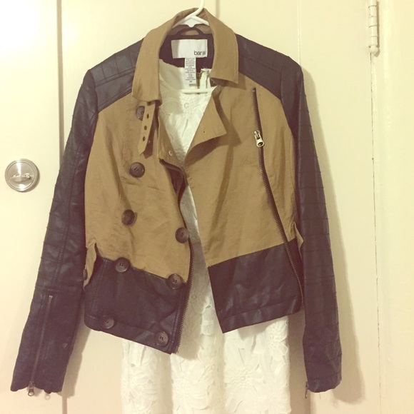 Half Trench Half Biker Faux Leather Jacket