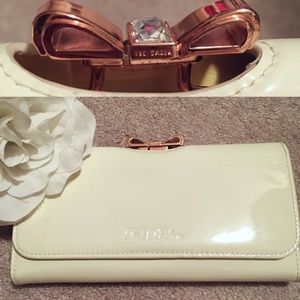 💕SOLD💕 Ted Baker Rose gold patent ivory wallet