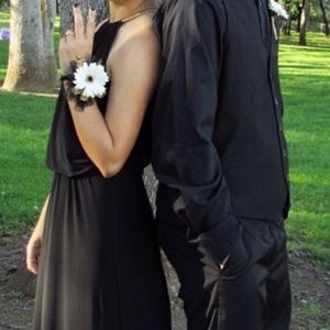 Black & gold prom dress