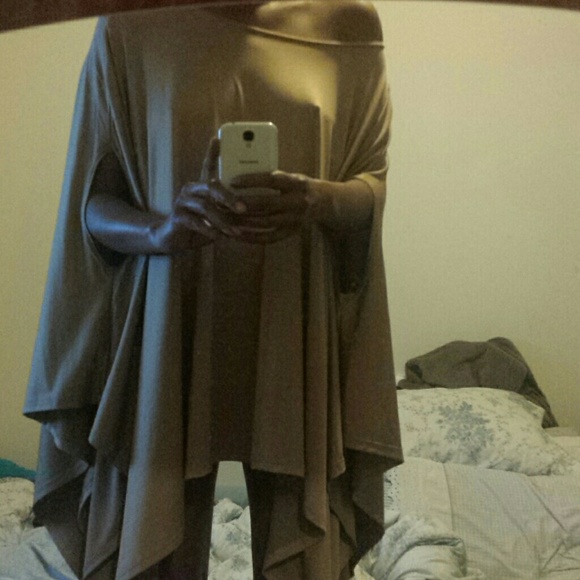 🆕Dark Taupe Boho Unbalanced Tunic Dress - Picture 2 of 4