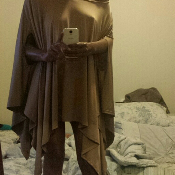 🆕Dark Taupe Boho Unbalanced Tunic Dress - Picture 3 of 4