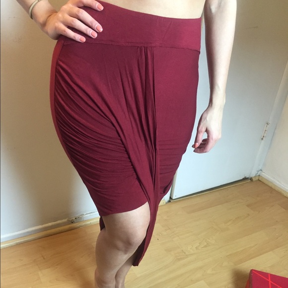 Free people Asymmetrical burgundy skirt Never worn
