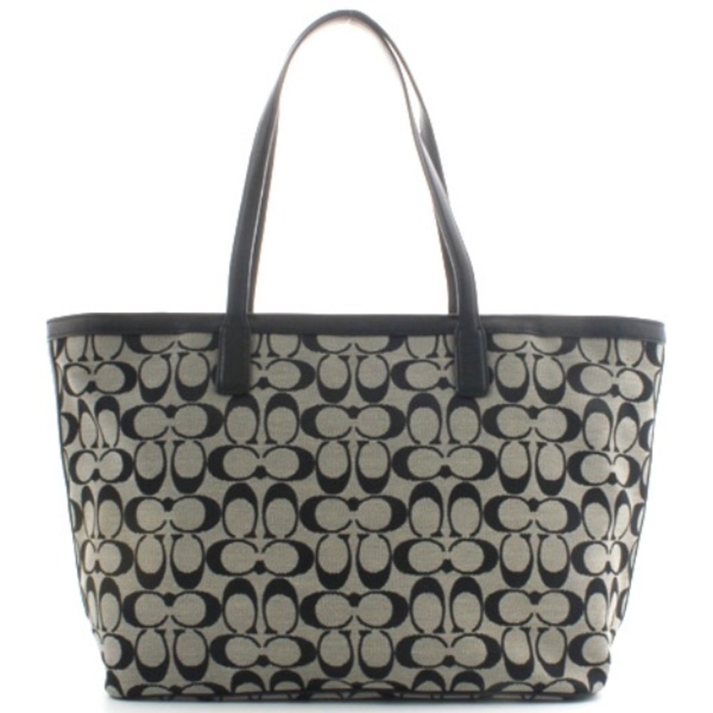Black signature Coach pattern large carry bag