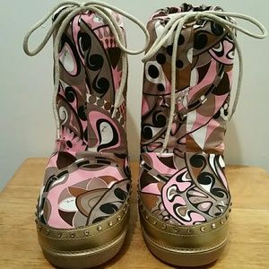 EMILIO Pucci Printed Round Toe Moon Boots