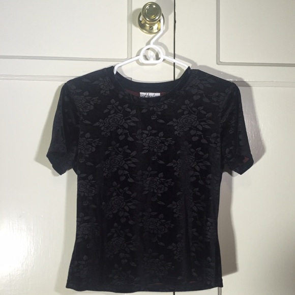 Vintage Black Flower Blouse