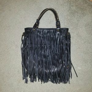 Black Fringe Handbag