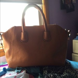 Tan Double Handle Purse