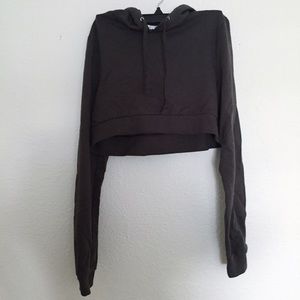 Dark grey cropped hoodie
