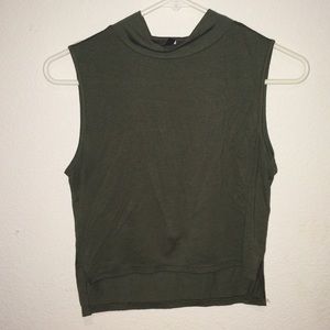 Olive sleeveless crop top