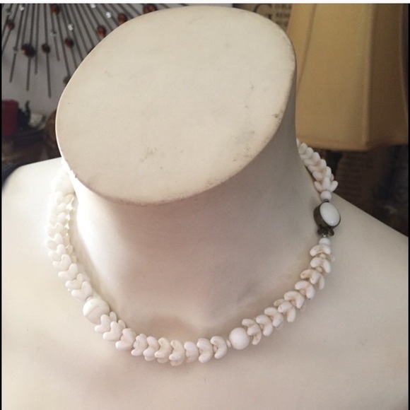 Vintage White Stacking Bead Necklace - Picture 6 of 6