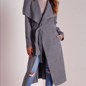 Missguided Belted Waterfall Coat