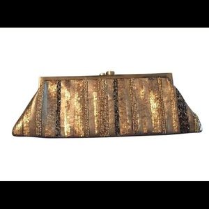 Bronze and gold beaded clutch MAKE AN OFFER!