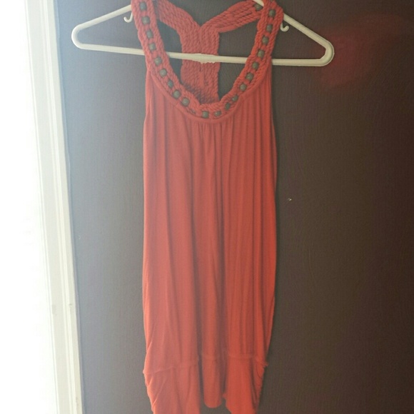 Orange Vanity Wooden Bead Tank