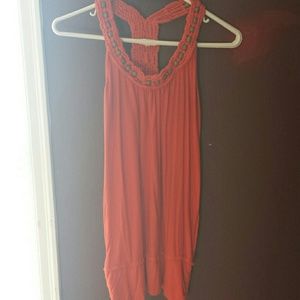 Orange Vanity Wooden Bead Tank