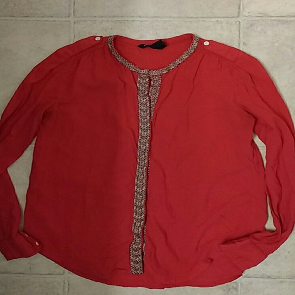 Red Long Sleeve Top