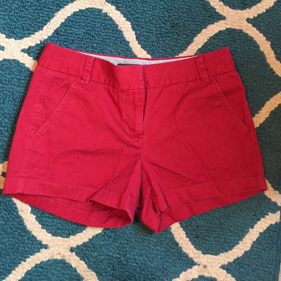 Red chino 3" J. Crew shorts