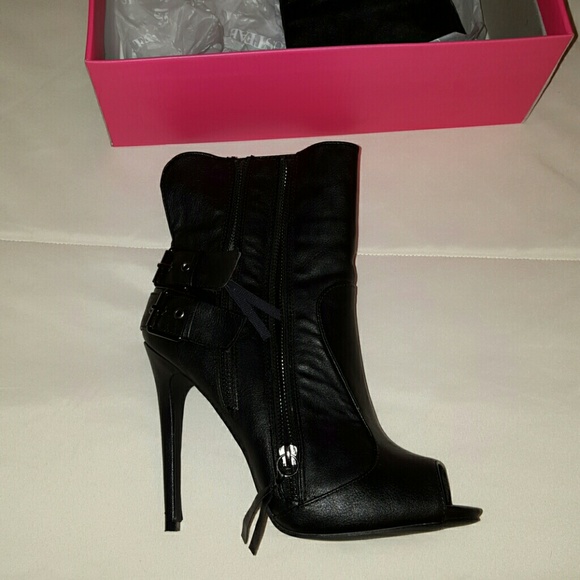 Peep toe booties