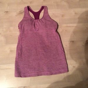 Purple tank top with built in sports bra