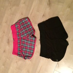 Size 6 pink shorts and black shorts
