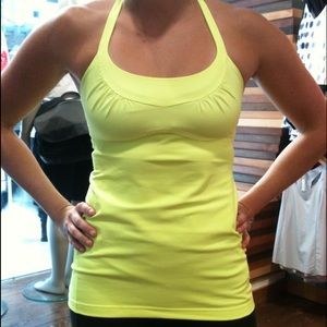 Neon lululemon scoop me up tank.