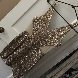 Gold sequin dress
