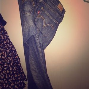 Levi's too super low 524 straight leg jeans