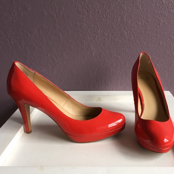 Joan & David Red Patent Leather Platform Pumps